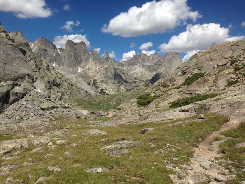 View of the Cirque through the lower pass to the west of Jackass Pass