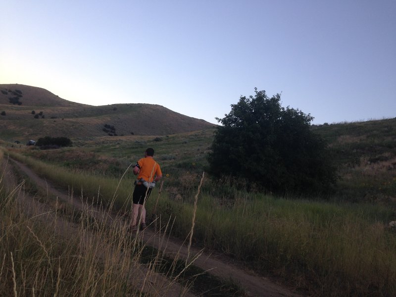 The doubletrack section (the dirt road up to the Forest Service gate)