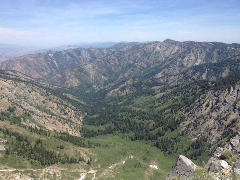 A view of High Creek Canyon from Cherry Peak