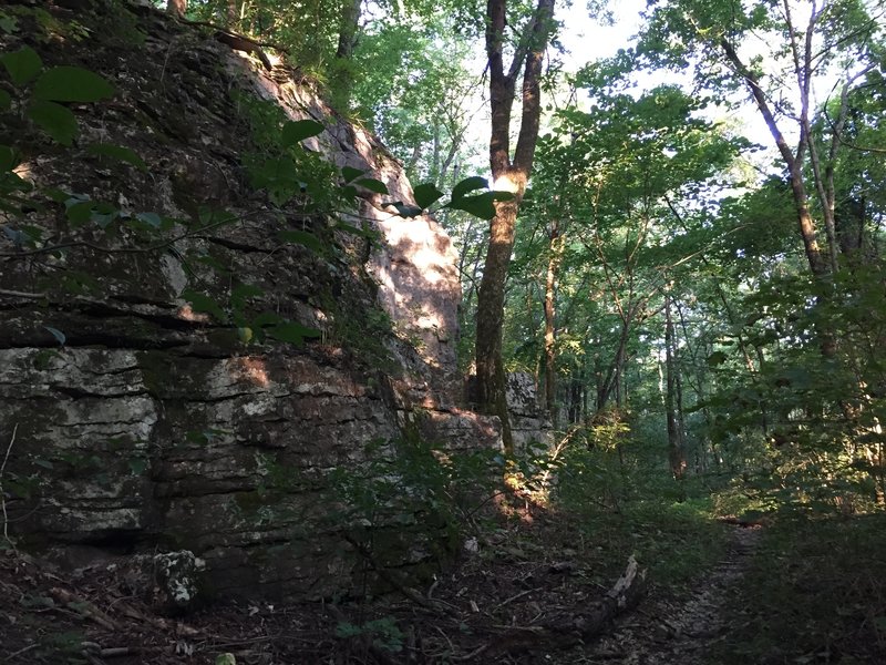 Rock wall at the top of the Toll Gate Trail.