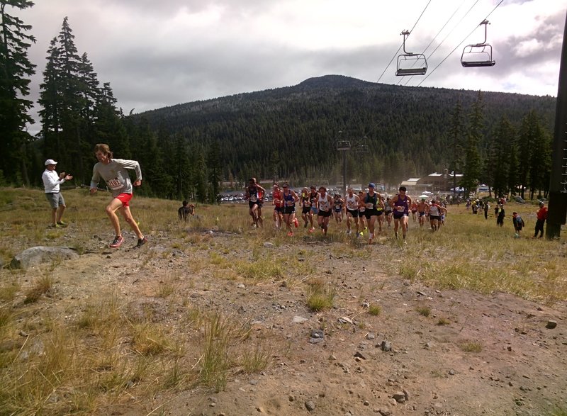 Start of the USATF Mountain Running Championships Men's 12K race