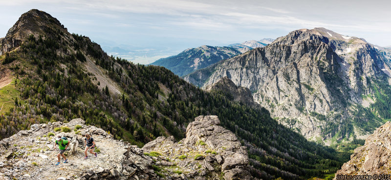 Amazing views of Albright Peak and Death Canyon, nearing Static Peak Divide