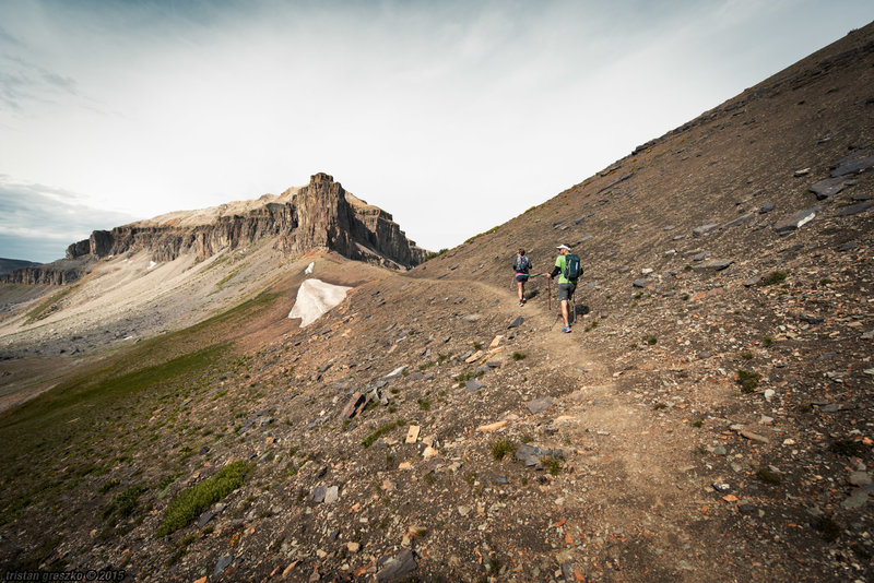 Nearing Alaska Basin and the edge of Grand Teton National Park on Buck Mountain Pass.