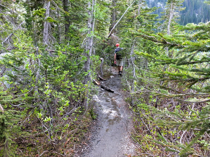 Working the way above Colchuck Lake.