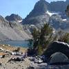 Camping at Iceberg Lake under the Minarets.