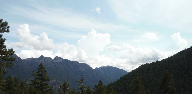 Took a break in this clearing with a great view of the north slope of Philips Ridge and the eastern summits.