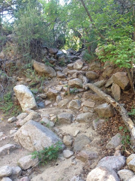 This is the turnoff from the first creek bed. It is sometimes marked with a cairn, but was not when I visited.