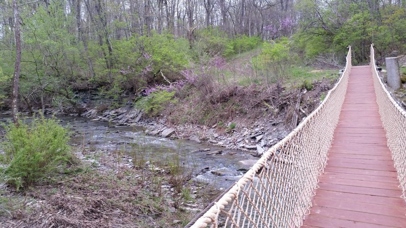 Swinging bridge at Caesar Creek.