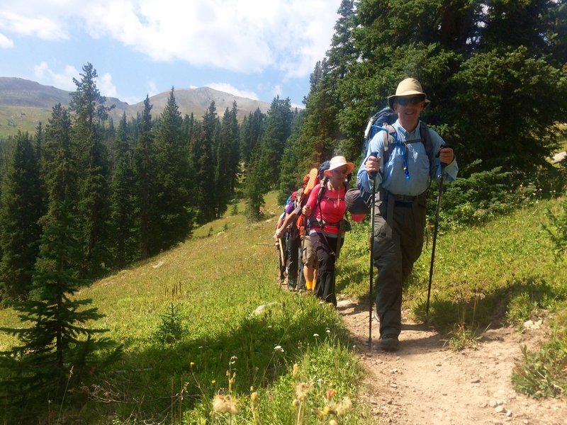 Nearing tree line and Janet's Cabin