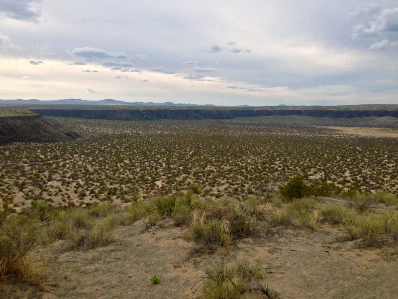 View from the east rim looking to the southwest. It's hard to capture feel of the massive size of this crater without a higher quality camera.