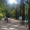 A mother and son hike on the Erikson Trail with their dog. Bill Cunningham Photo