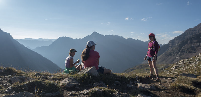 Awesome spot for a break. Shortly after sunrise on Buckskin Pass. Photo: Michelle Smith