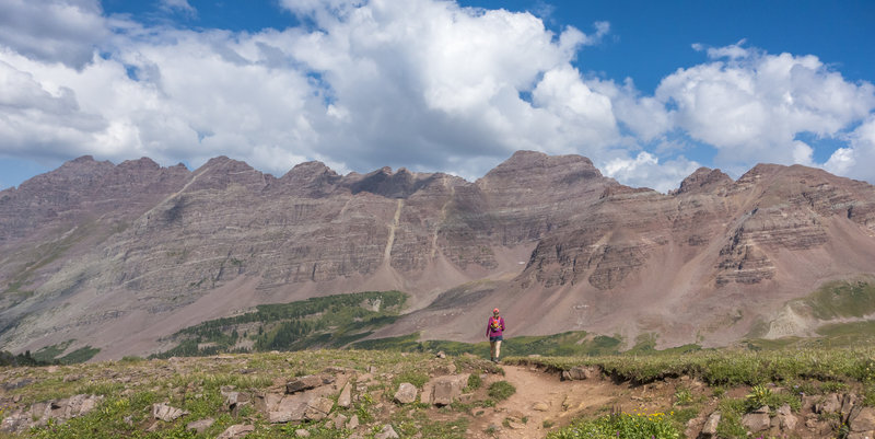 Savoring alpine views on West Maroon Pass. Photo - Michelle Smith