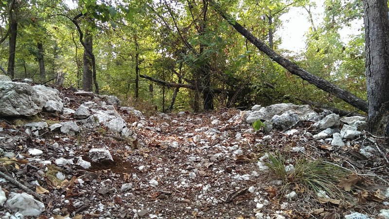 Heavier patched area of quartz