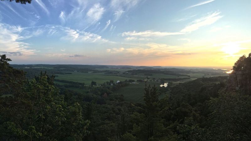 Gibraltar Rock, nearing sunset, looking southwest.