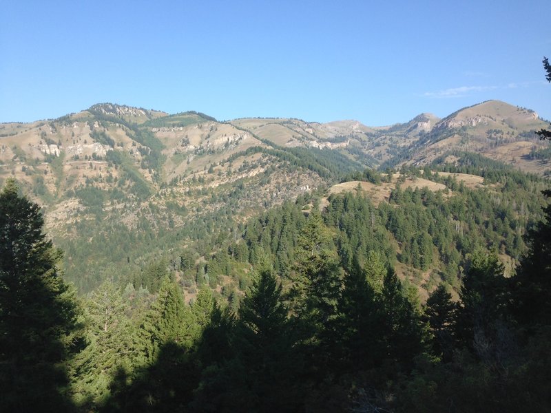 A view of the ridge just to the west of the top part of the Jardine Juniper From Wood Camp trail