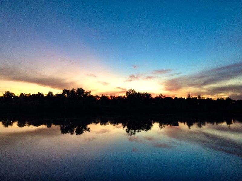 Sunrise over Skeel Reservoir.