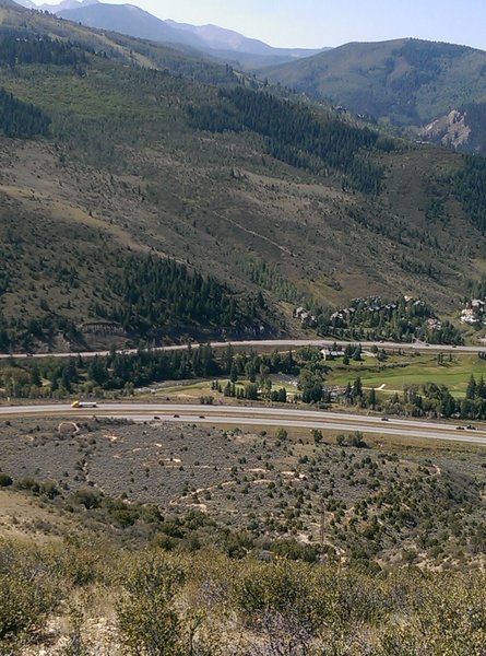 Can you identify the mountain bike trails on the lower slopes of West Avon Preserve?