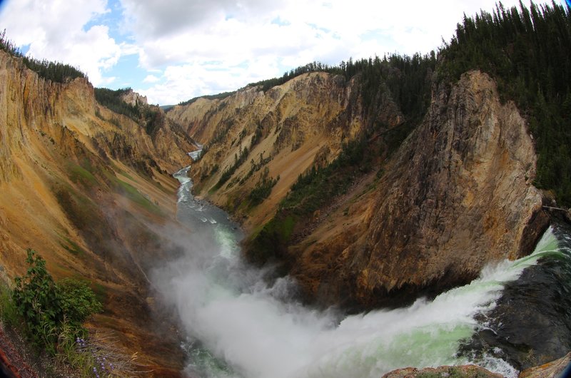 At the brink of Lower Yellowstone Falls.