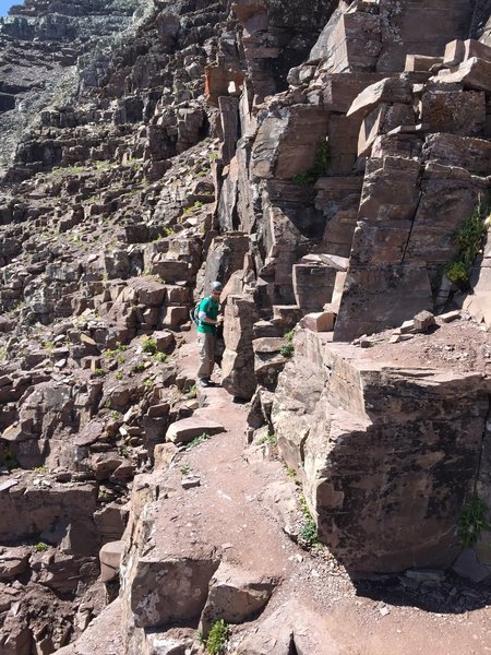 Just past the "leap of faith," the ledges make for some fun navigation around protruding rocks.