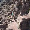 Just past the "leap of faith," the ledges make for some fun navigation around protruding rocks.