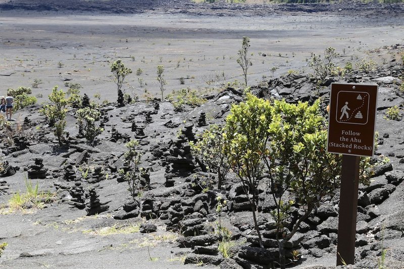 Marking the path across a lava lake