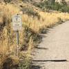 This sign marks where to access the Steamboat Ditch Trail near the Hunter Creek trailhead.