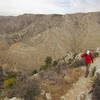 Hiker on Guadalupe Mountains National Park Guadalupe Peak Trail.