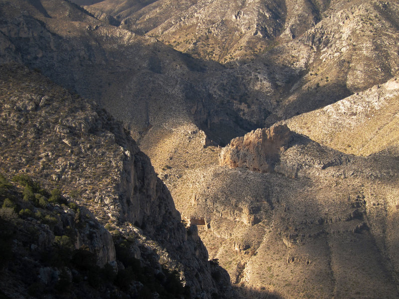 Pine Spring Canyon from Guadalupe Mountains National Park Guadalupe Peak Trail.