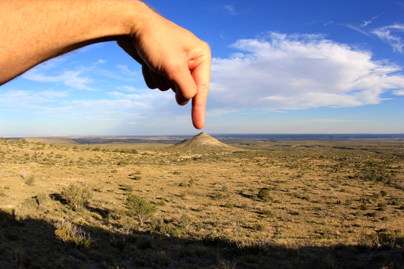 Touch the peak of cone hill!