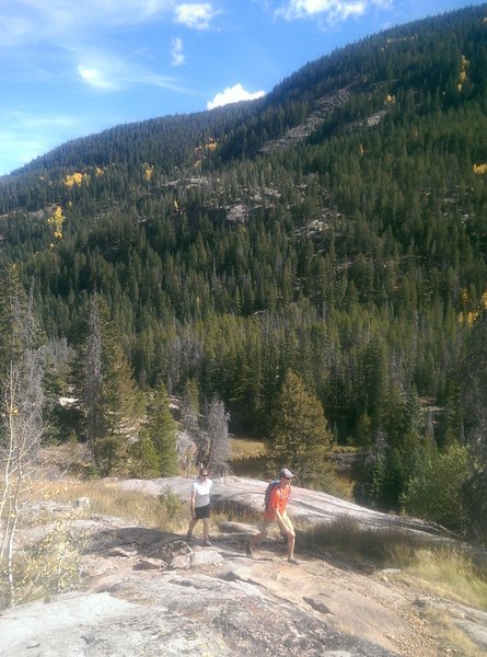 Traveling over the rock slabs