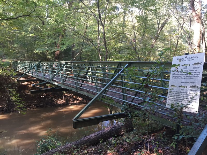 The bridge that crosses Crabtree Creek.