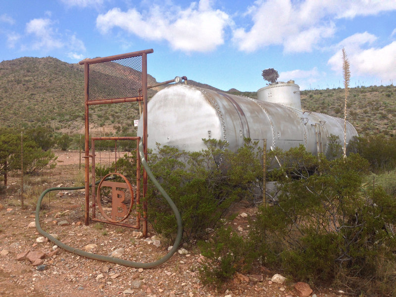 A water tank, owned by Bowen Ranch, hidden among the eastern foothills. Cattle wander pretty far into the mountains on some of the area trails.