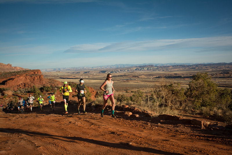 The initial climb from the starting line.