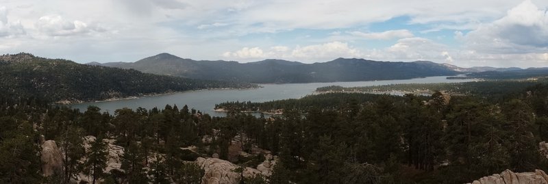 Stunning view of Big Bear Lake from on top of Castle Rock.