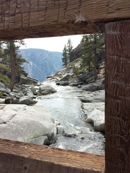 Yosemite Creek turning into Yosemite Falls from the bridge.