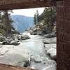 Yosemite Creek turning into Yosemite Falls from the bridge.