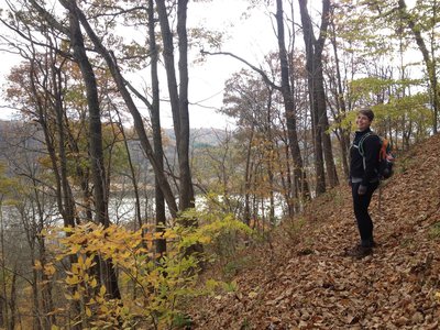 Overlooking the Ohio River during the first climb of the Scenic River Trail.