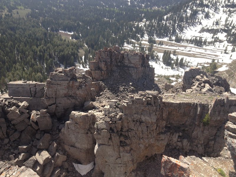 The view from the northern peak of Doubletop Mountain down into Steep Hollow. Look how far you've made it!