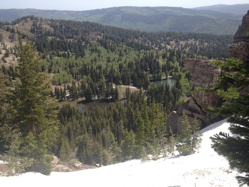 A view from the Northern Ridge of Steep Hollow down onto Crescent Lake. You'll have to venture off trail for views like this, but the added adventure is certainly worth while!