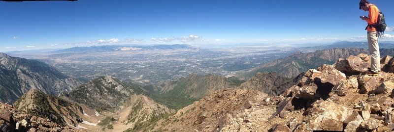 A panoramic view out into the Salt Lake Valley from Twin Peaks.