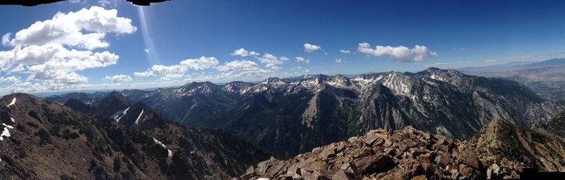 A view of the ridge between Little Cottonwood and American Fork Canyons.