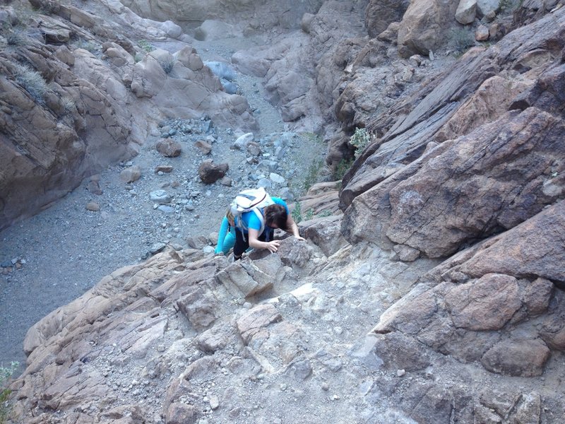 40 foot dry waterfall on the Hot Spring Canyon trail.