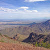 The view southwest from North Franklin Peak. Almost the entirety of El Paso and Ciudad Juarez are visible from the top, over two and a half million people in population.