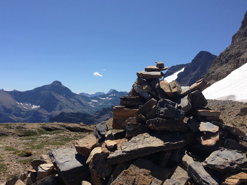 Cairn atop Siyeh Pass.