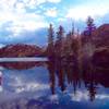 Sundown at Penner Lake, Tahoe National Forest.