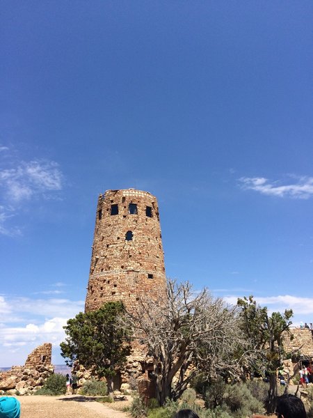 Desert View Watchtower as seen from the Desert Viewpoint trail.