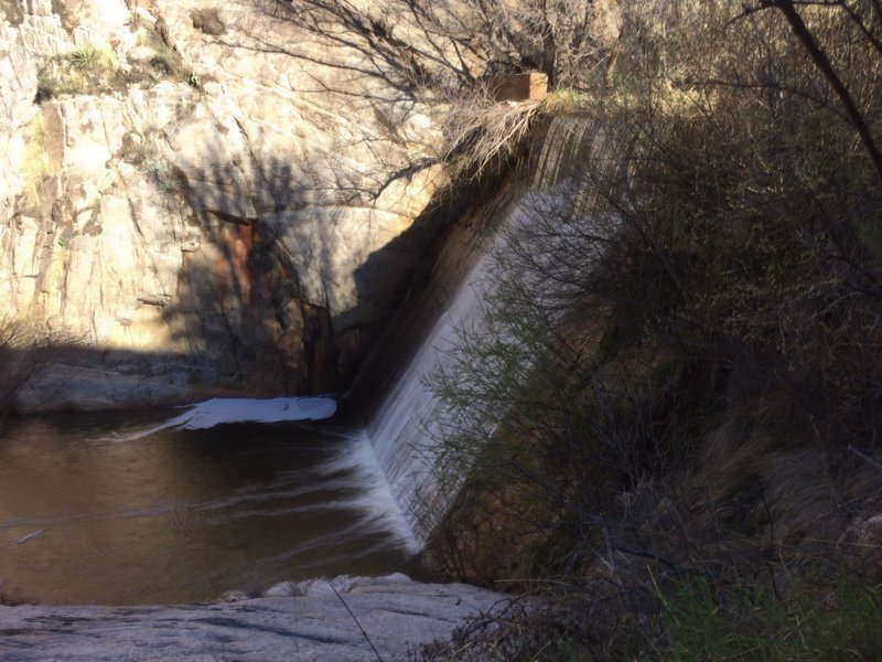 Water flowing at Sycamore Reservoir.