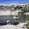 Lake Viviane after a long and hard climb.