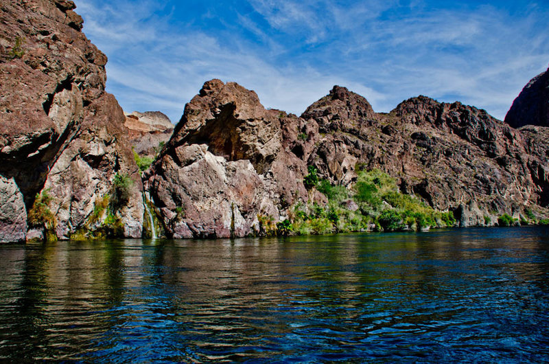 Spots of Green along the Colorado River.